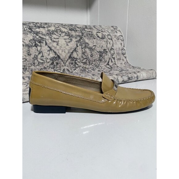Lauren Ralph Lauren Patent Leather Loafer in Tan Size 8AA - Picture 2 of 7